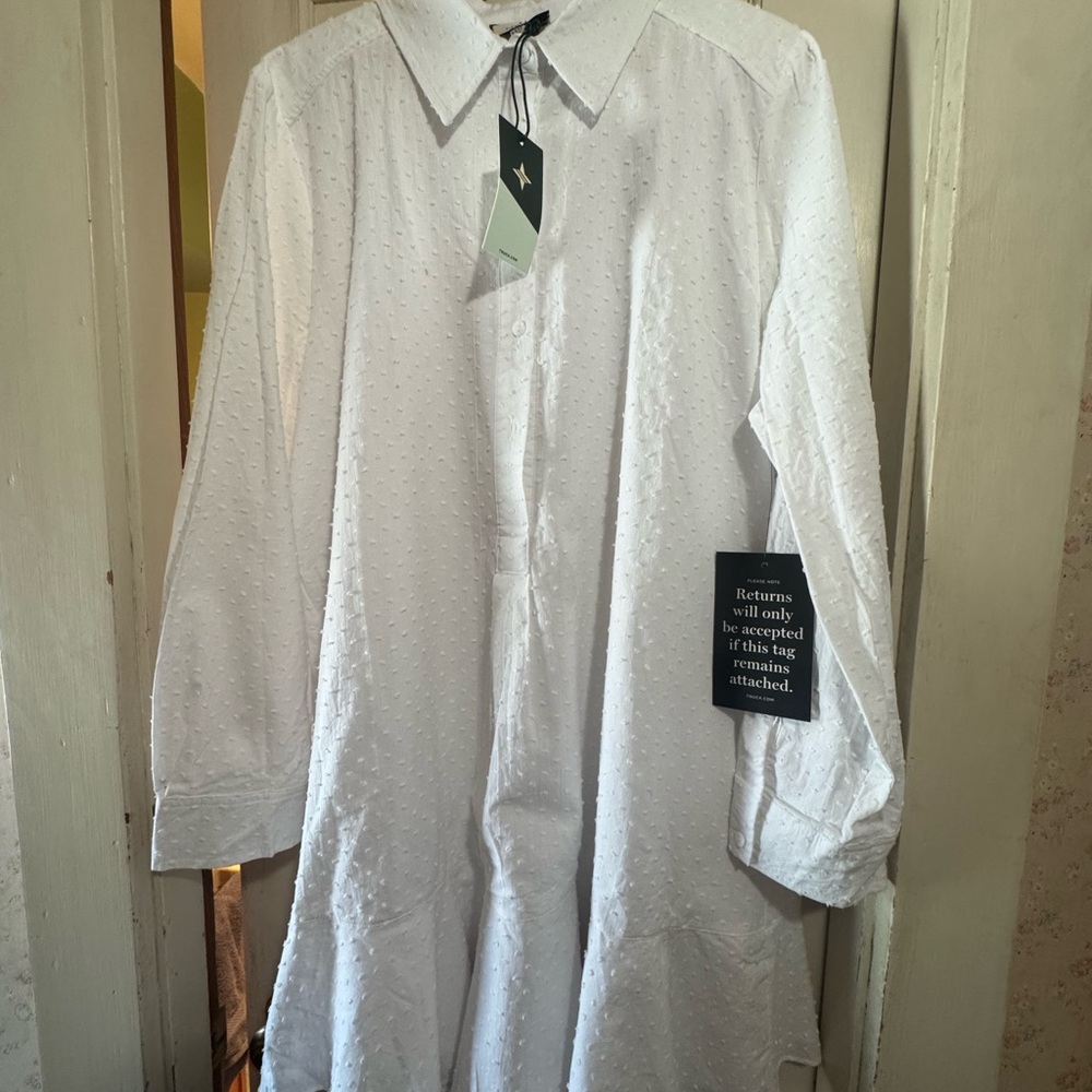 Tuckernuck White Swiss Dot Callahan Shirt Dress
